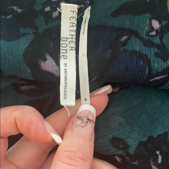 Anthropologie Teal and Purple Sheer Blouse - Picture 6 of 7